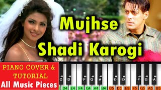 Mujhse Shaadi Karogi Piano Cover & Tutorial | Sajid Wajid| Bollywood Notation | Piano Hindi song Resimi