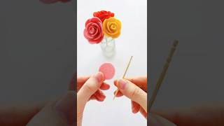 Amazing flower making idea using felt and toothpick #shorts #felt #flowermaking