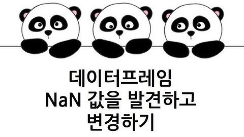 [Pandas 강의] NaN (None) 찾아서 다른 값으로 변경하기(fillna)