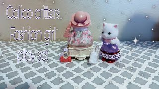 Calico Critters • Fashion girl play set • Persian Cat •