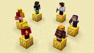 coloquei 6 YOUTUBERS em um LUCKY BLOCK GIGANTE no minecraft