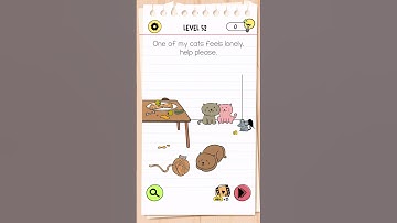 Brain Test 4 Tricky Friends Level 52 Answer | One of my cats feels lonely