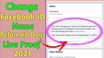 How to change Facebook I