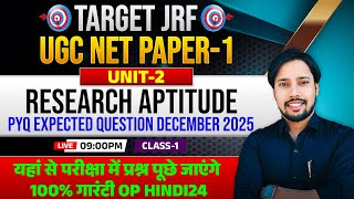UGC NET JRF PAPER 1 | RESEARCH APTITUDE UNIT-2 PYQ EXPECTED QUESTION | CLASS-1@OPHindi24