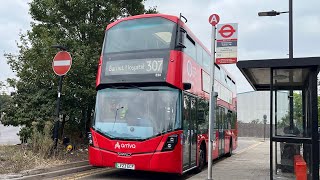 Full Route Visual. Route 307 Brimsdown - Barnet Hospital Electroliner Es8 Lv23 Ecf