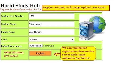 Registration Form with Image Upload on Live Web Server in Asp.Net C# | Hindi | Free Online Classes