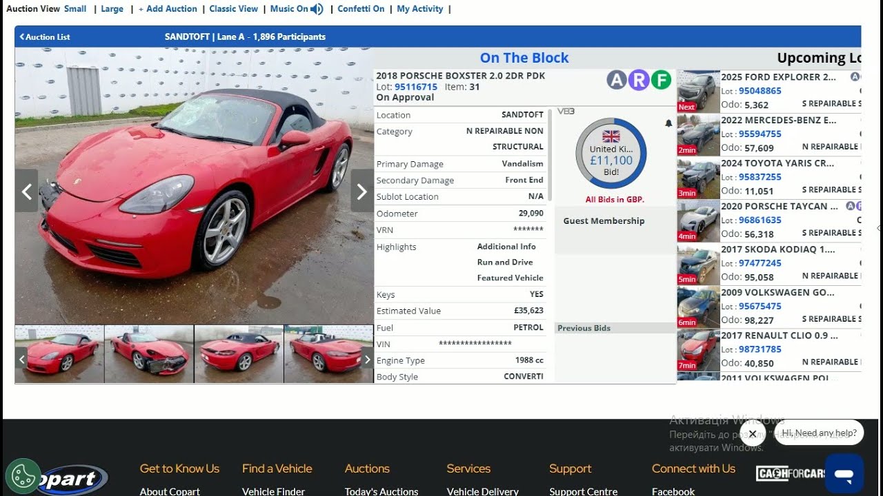 Live Copart UK Car Auction | Real Bidding & Final Prices