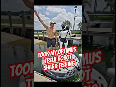I Took Tesla's Optimus Robot Fishing. And It CAUGHT a MONSTER Fish?!  #Tesla #Optimus #DreamTrackAI