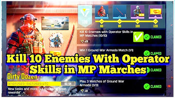 Call Of Duty Mobile Kill 10 Enemies With Operator Skills in MP Marches Task Complete