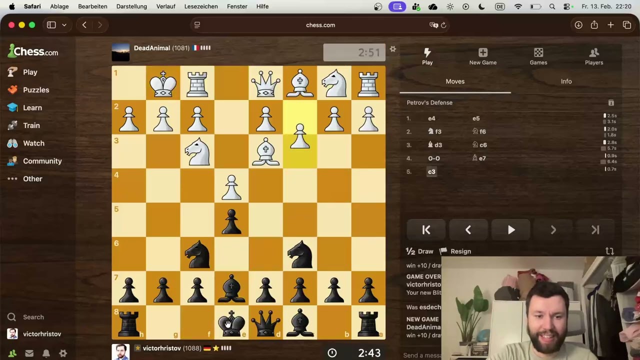 Training with 3min blitz chess and learning a lot