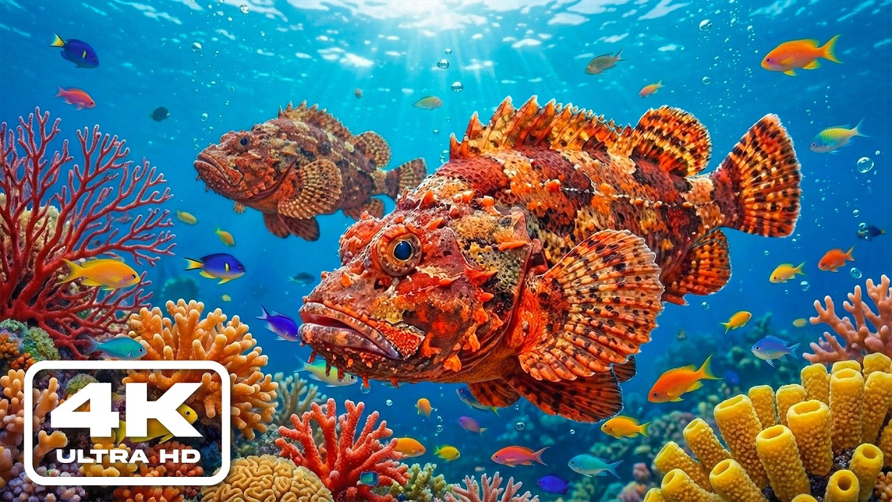 Aquarium 4K ULTRA HD – Peaceful Marine Life with Soft Underwater Sounds for Deep Sleep