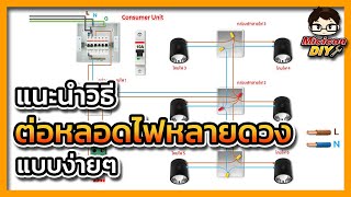 ต่อไฟบ้าน แนะนำวิธี ต่อหลอดไฟหลายดวง แบบง่ายๆ