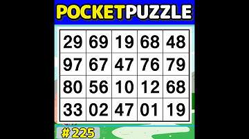【Pocket Puzzle】 Perfect for daily brain exercises! 《Number Search|Brain training》 #225