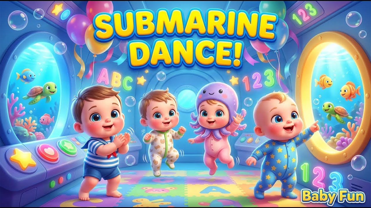 Submarine Dance Party 🐠🚢 | Underwater Kids Song | Nursery Rhymes for Toddlers