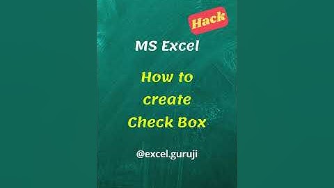 How to create check box in excel #shorts