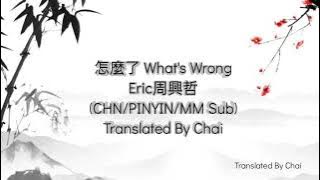 Eric周興哲-怎麼了 What's Wrong(CHN/PINYIN/MM SUB) #mmsub #pinyinlyrics #eric #怎麼了