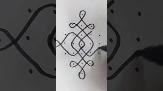 simple 7 dots kolam for beginners