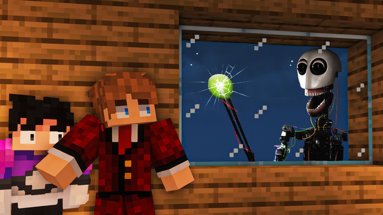 2 Idiots Survive A Deadly Self-Aware Robot In Minecraft...