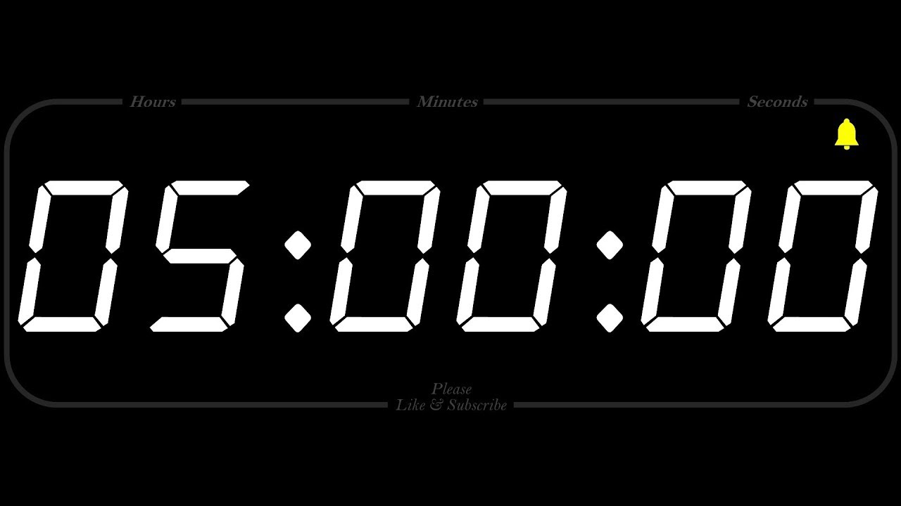 5 Hour - TIMER \u0026 ALARM - 1080p - COUNTDOWN