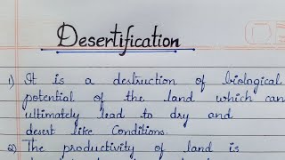 A short note on "Desertification" in English//Desertification 📝 // small essay type.