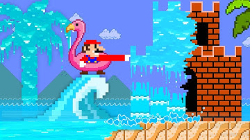 Super Mario Bros. but Everything Mario Touches Turns into Water | ADN MARIO GAME