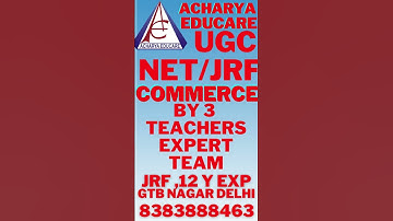 UGC- NET/JRFCOMMERCE ,BEST INSTITUTE IN DELHI, 3 TEACHERS EXPERT TEAM( ALL ARE NET/JRF ,10 YEARS EXP
