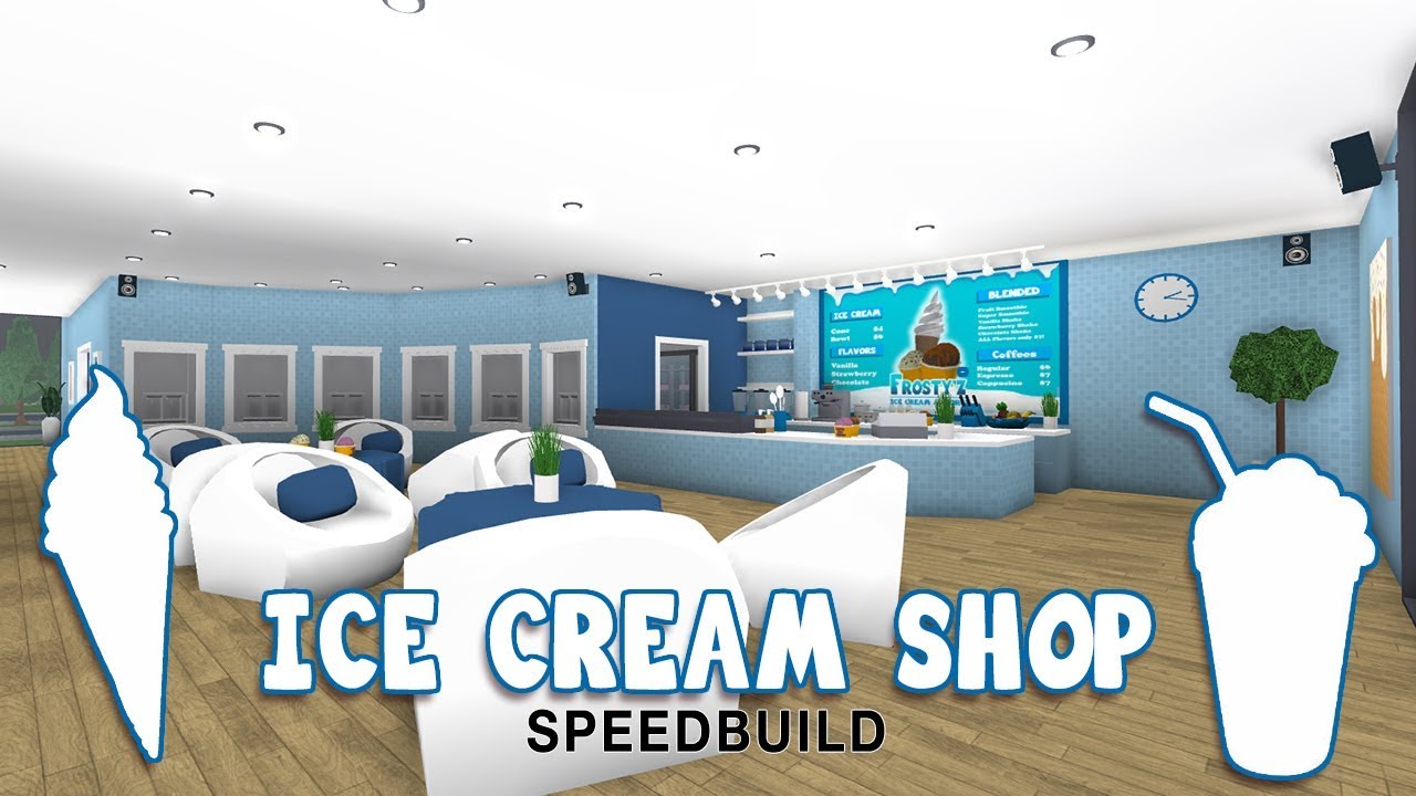 Roblox Bloxburg Ice Cream Shop Speedbuild Youtube - roblox ice cream decal id