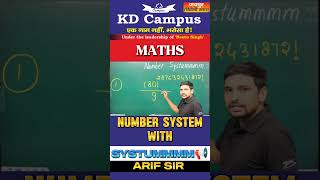 𝐊𝐃 𝐂𝐀𝐌𝐏𝐔𝐒 𝐉𝐀𝐈𝐏𝐔𝐑🔥🔥𝐌𝐀𝐓𝐇 𝐓𝐈𝐏𝐒 & 𝐓𝐑𝐈𝐂𝐊𝐒 - NUMBER SYSTEMMMM🔥😅 by ARIF SIR @KDCampus.Jaipur
