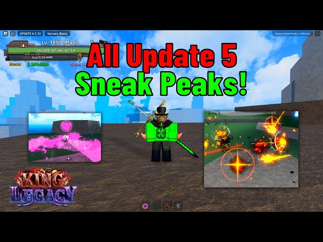 All New Sneak Peaks  Update 4.7 King Legacy 
