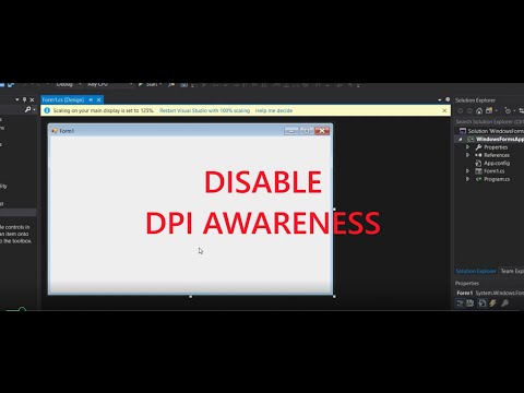 How to Disable DPI Awareness in Visual Studio