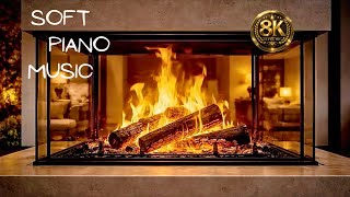 8K Double Sided Modern Fireplace with Soft Relaxing Piano Music for Room Ambiance  screenshot 4