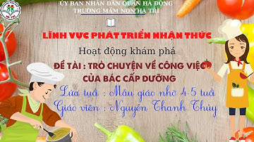 TRÒ CHUYỆN VỀ CÔNG VIỆC CỦA BÁC CẤP DƯỠNG - LỨA TUỔI 4-5 T - GV THỰC HIỆN :NG THANH THỦY -MN HÀ TRÌ