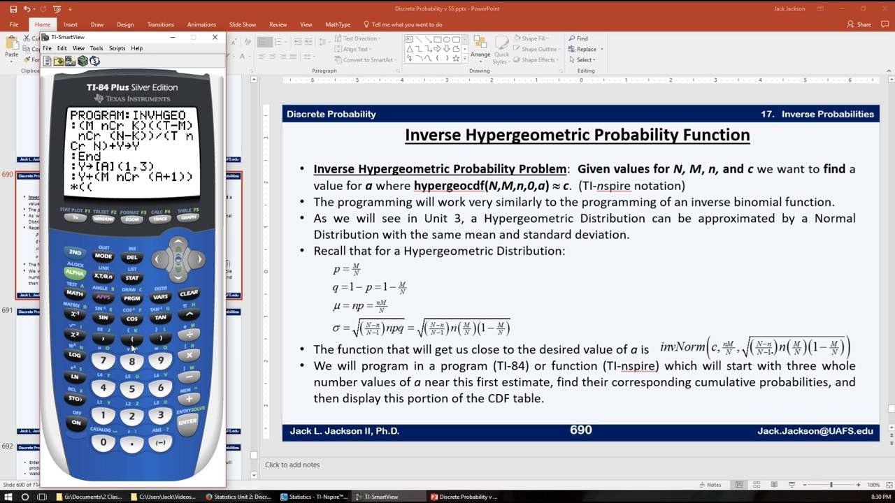Statistics 2 17 4 3 Inverse Hypergeometric TI 84 Program YouTube Statistics 2 17 4 3 Inverse Hypergeometric TI 84 Program YouTube