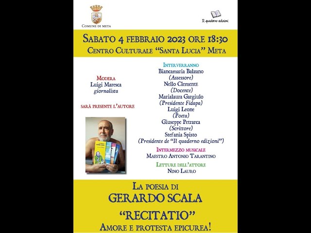 Gerardo Scala- Recitatio -Amore e protesta epicurea!-Meta Centro Culturale  Santa Lucia -04/02/2023 - YouTube