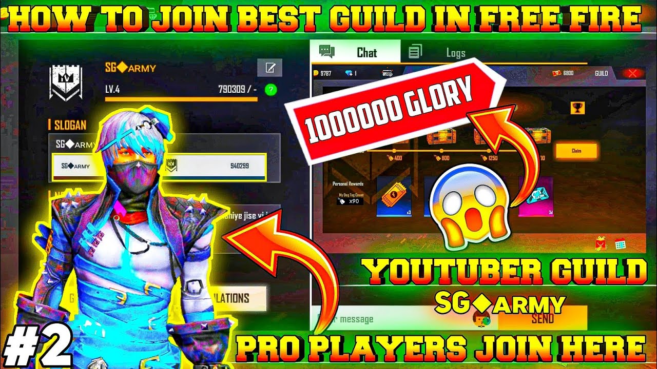 how to join best  guild  in free  fire  1000000 glory guild  