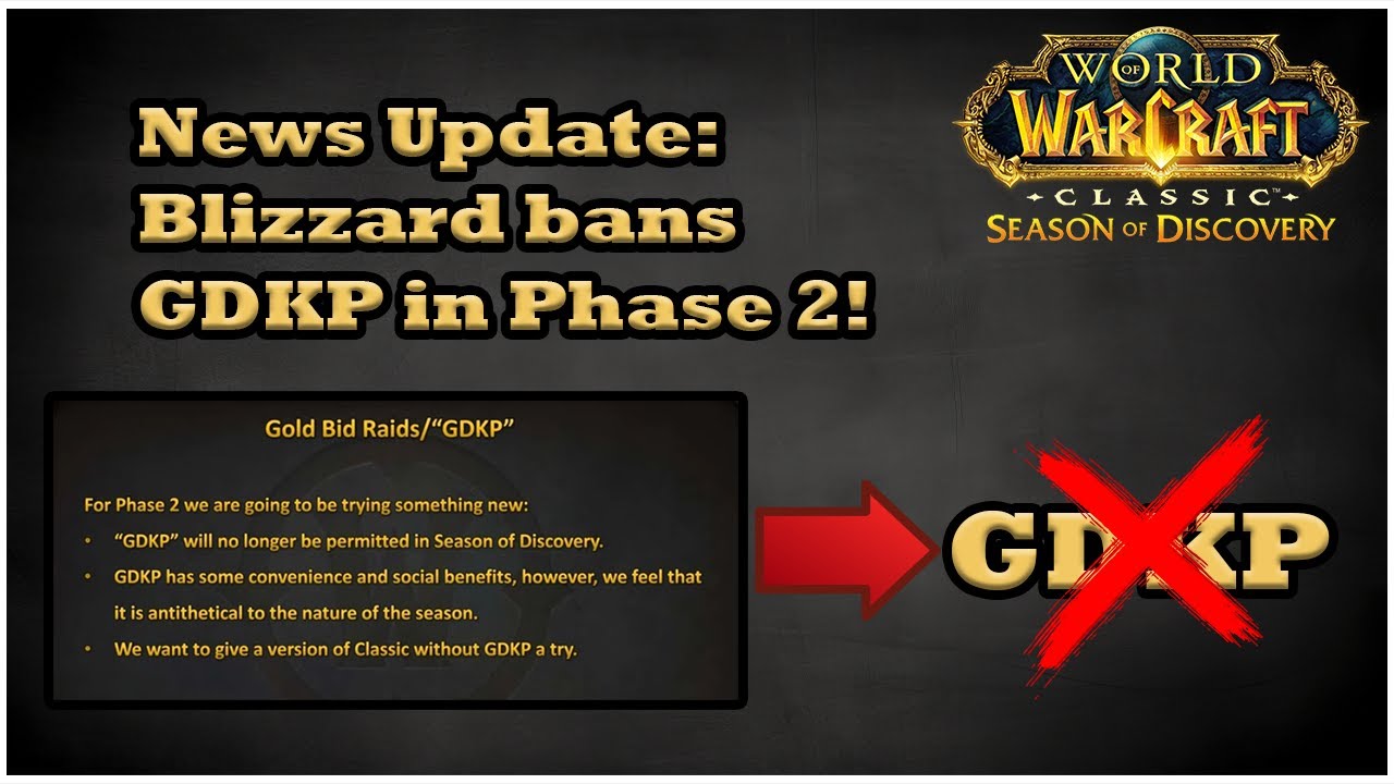 Important News! Blizzard bans GDKP Runs in Phase 2 [WoW SoD]