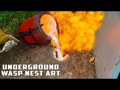 casting-giant-underground-wasp-nest-with-molten-aluminum