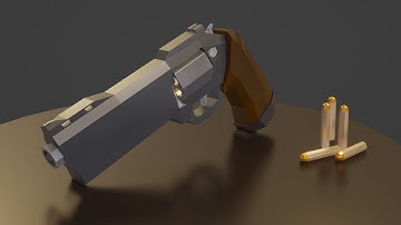 Low-Poly Revolver Speed modeling | Blender Timelapse