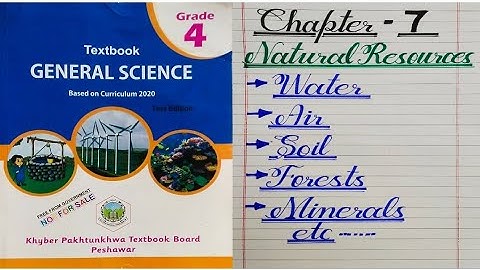 Class 4 Chapter 7 Natural Resources i.e Air, Water, Minerals, Soil etc Kpk primary Books new course