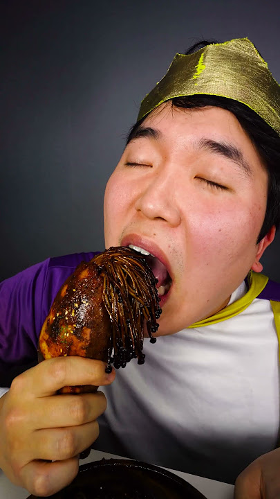 ASMR Mukbang Mara squid enoki mushrooms, pork belly | TikTok Funny Videos | HUBA #shorts