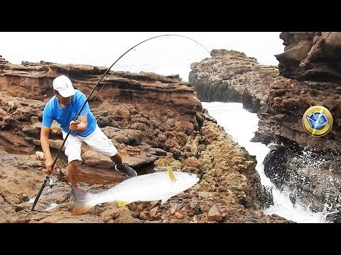 Посмотрите, как кустарные рыбаки ловят рыбу с опасных прибрежных скал