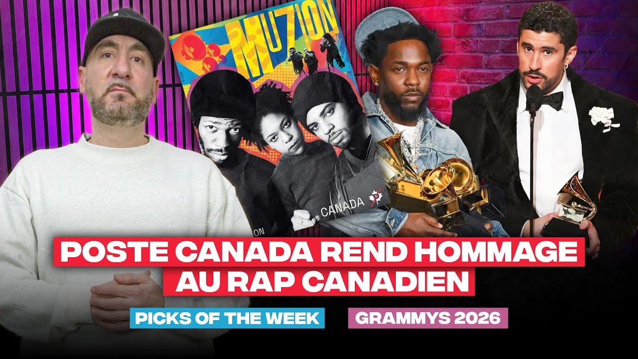 Poste Canada célèbre le hip-hop, Kendrick & Bad Bunny aux Grammys 2026 & sorties rap | RapTalk