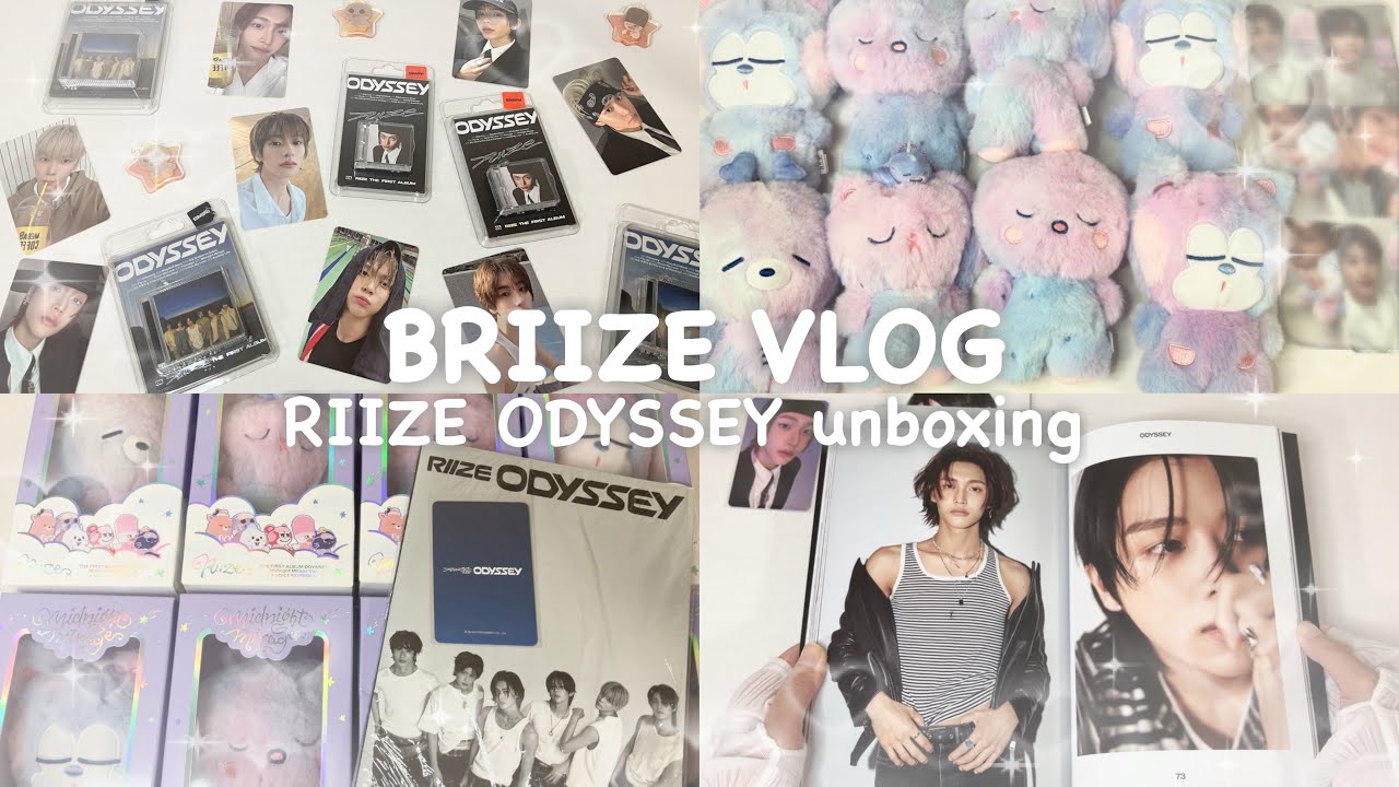 【BRIIZE Vlog】 種類たくさんアルバム開封🍭　ODYSSEY midnight mirage・photobook・SMini ver unboxing🧡  라이즈 / 브리즈로그 / ライズ