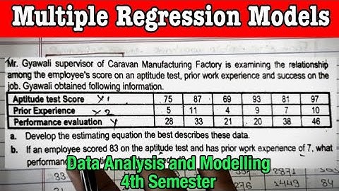 Multiple Regression Models || BBA 4th Semester || Data Analysis and Modelling || Study Time With LBC
