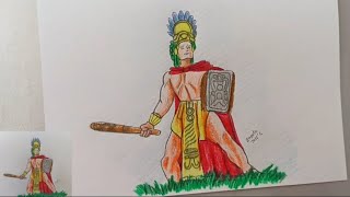 Cómo dibujar y colorear a Tecun Uman