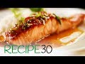 Quick and easy honey and soy glazed salmon pan seared