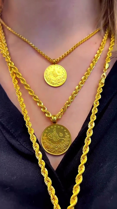 Kalung lilit dan liontin koin kuno 22K #shorts #shortvideo #emas #gold #jewellery #fyp