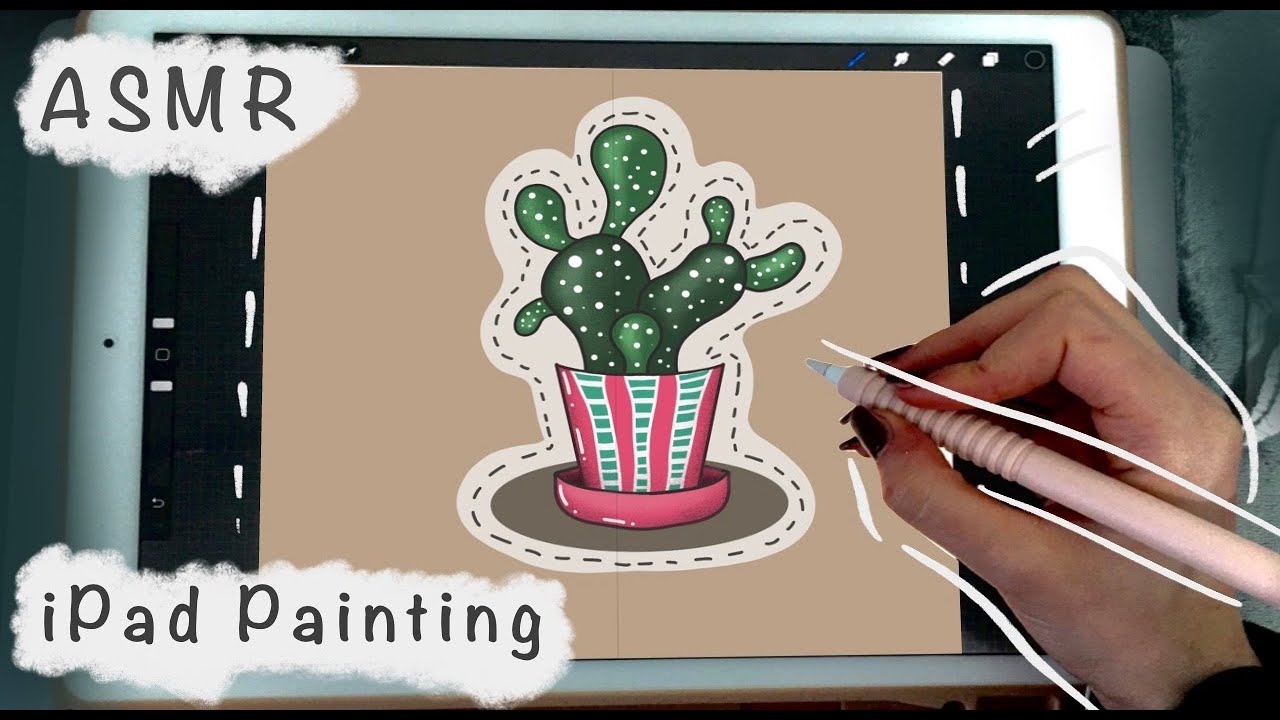 🤍 ASMR -🖌 Painting in Procreate 🌵- iPad Writing Sounds - Close Whispers ...