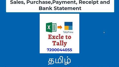 Excel To Tally | PDF To Tally Prime Bank Statement Import Tamil
