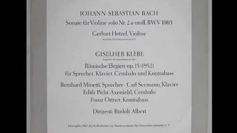 *Gerhart Hetzel* Bach - Violin Sonata No. 1 (grave)